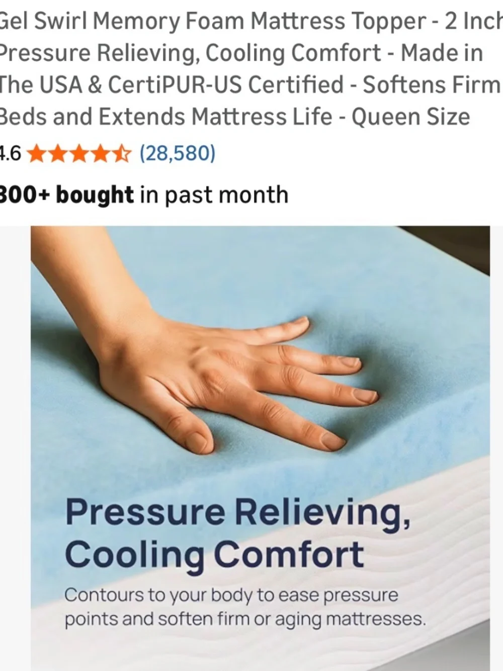 queen size memory foam mattress topper NEW